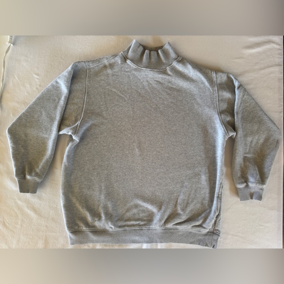 aerie Sweaters - Aerie Gray Mock Neck Sweatshirt Women XS Soft Fleece Pullover Cozy Lounge
